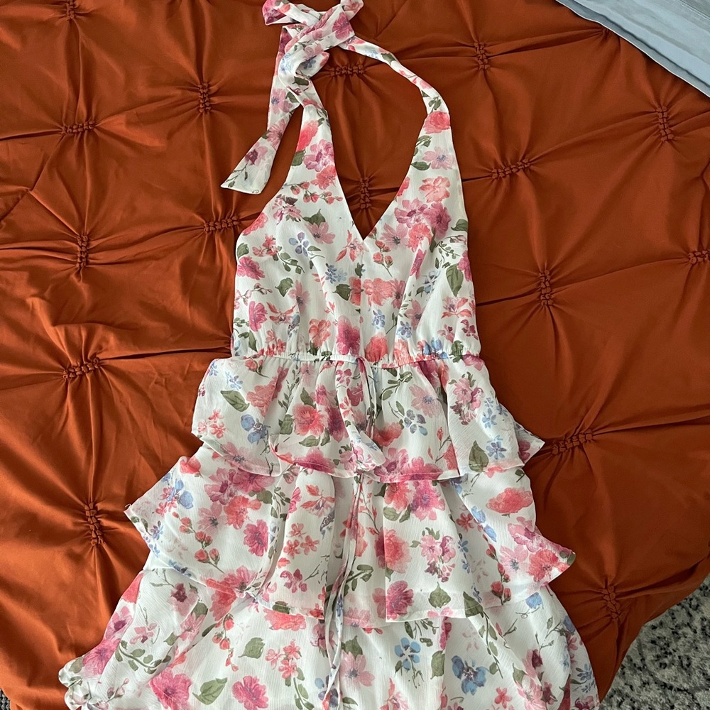 Altar'd State Pink and Green Floral Dress